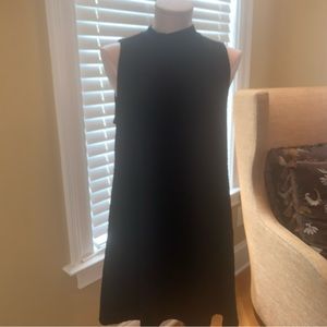 NWOT - BLU PEPPER Black short sleeve dress with gold zipper in the back.